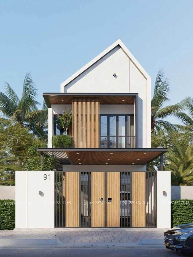 Nội thất nhà phố 2 tầng bắt kịp xu hướng 2025 1 Nhà phố 2 tầng