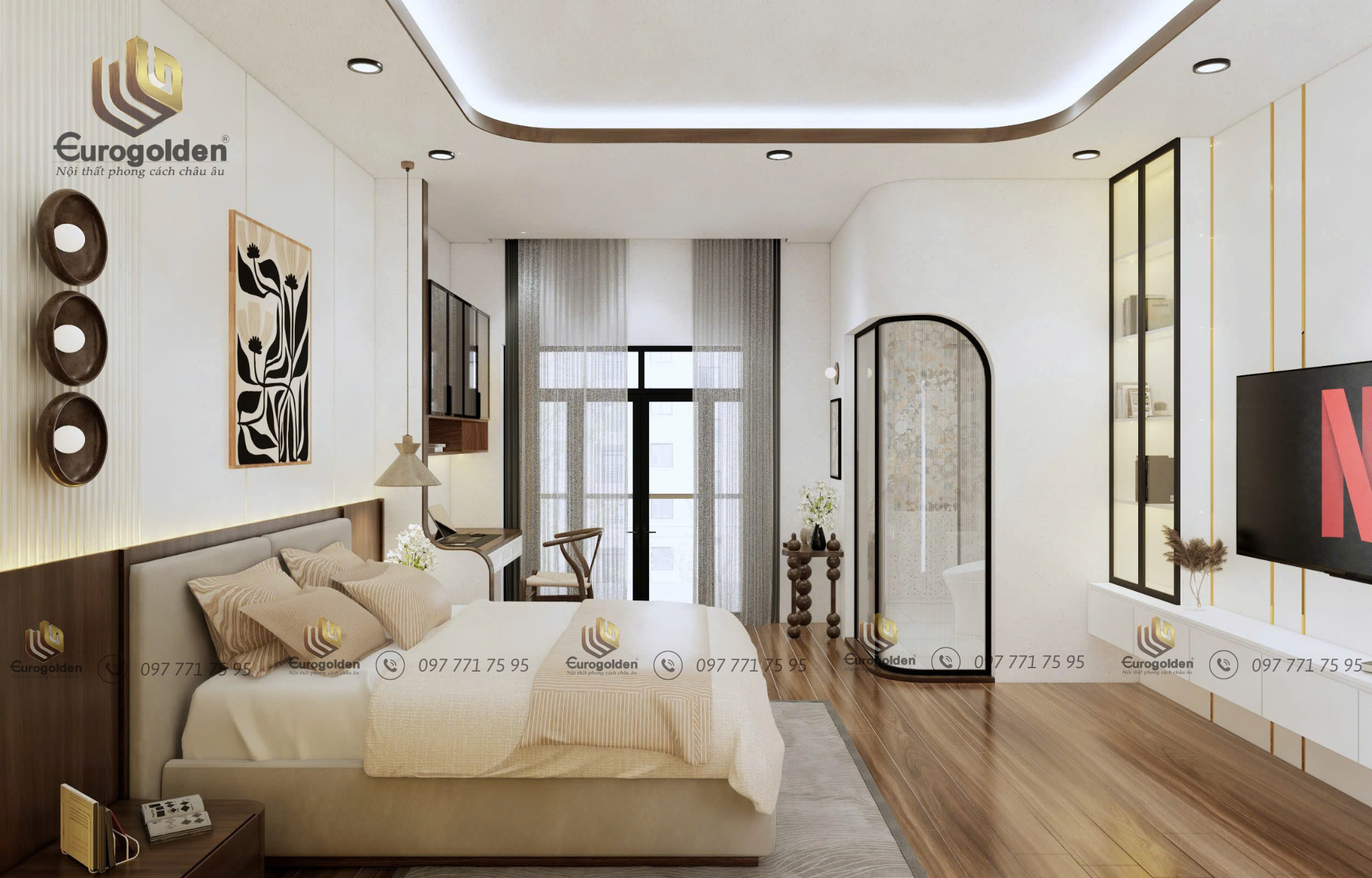 Nội thất nhà phố 2 tầng bắt kịp xu hướng 2025 12 Thiết kế phòng ngủ - Nội thất nhà phố 2 tầng
