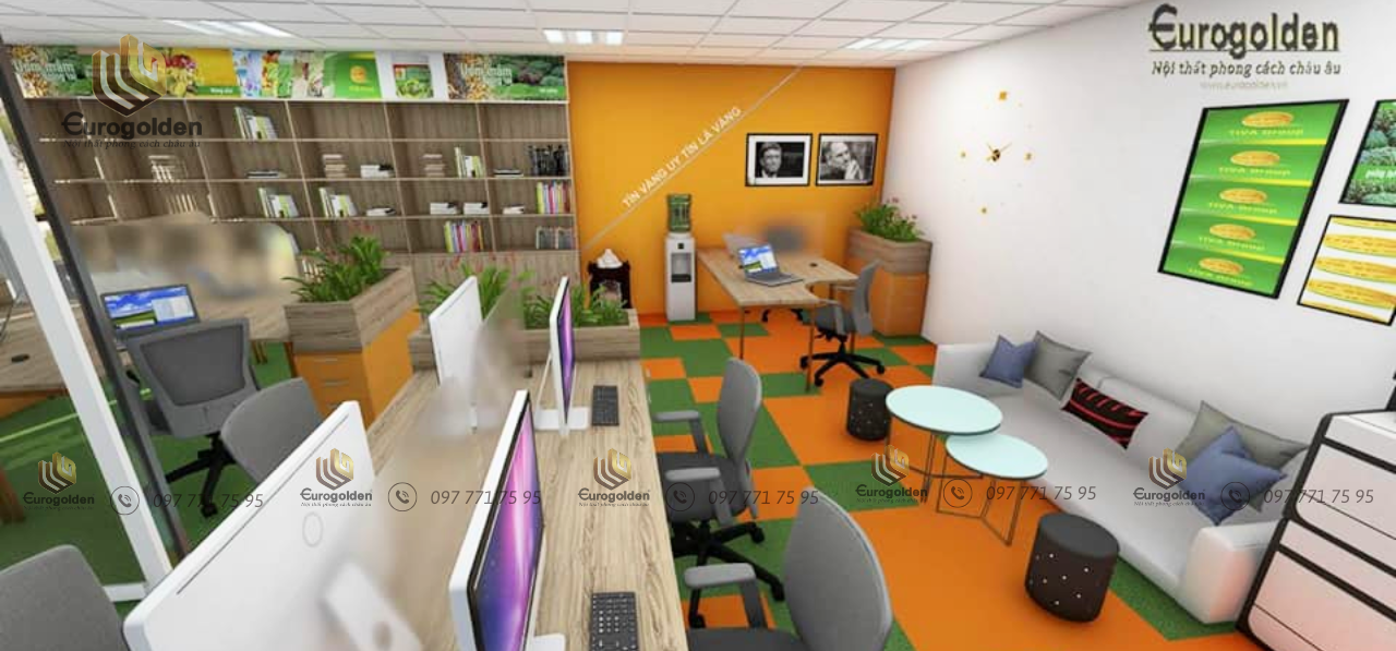 thiết kế thi công nội thất văn phòng Hóa Nông Tín Vàng