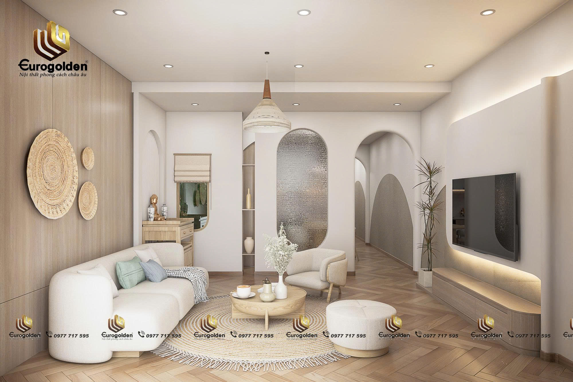 nội thất nhà phố phong cách Wabisabi
